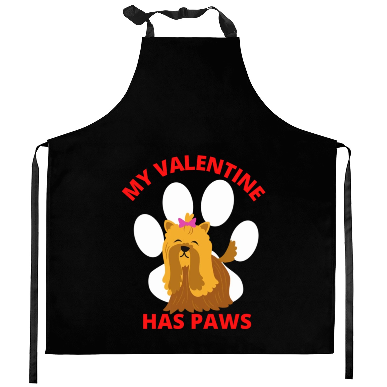My Valentine has paws473 Kitchen Aprons