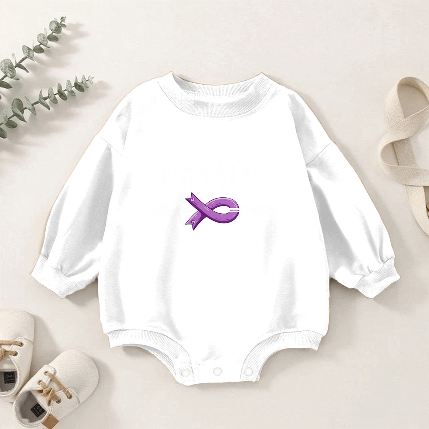 Pancreatic Cancer Warrior Awareness Believe Baby Romper Sweatshirts