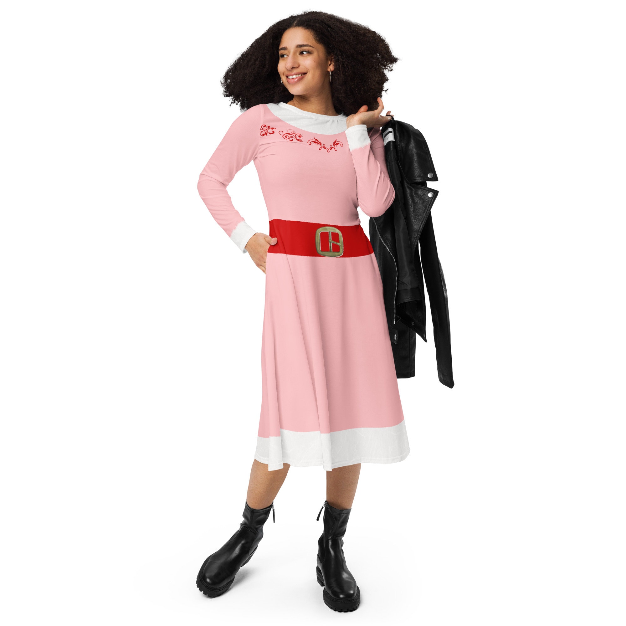 The Jovie Elf Christmas long sleeve midi dress | Halloween Costume | Cartoon Cosplay