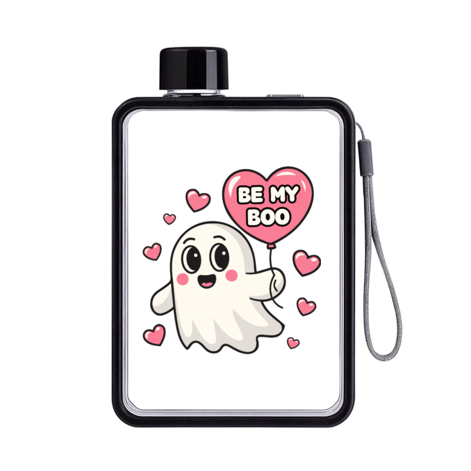 Be My Boo Valentines Flat Water Bottles