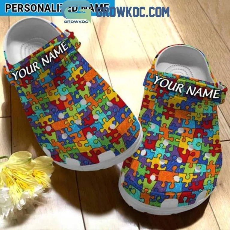 Autism Love Autism Puzzle Autism Awareness Personalized Clogs