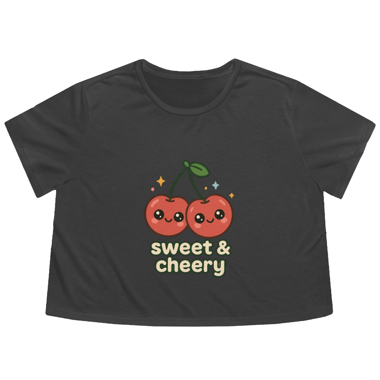Sweet & Cheery Cute Cherries Flowy Cropped Tees
