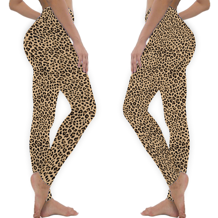 Skull Leopard Print Men's Leggings, Gothic Animal Print Gym Pants for Men
