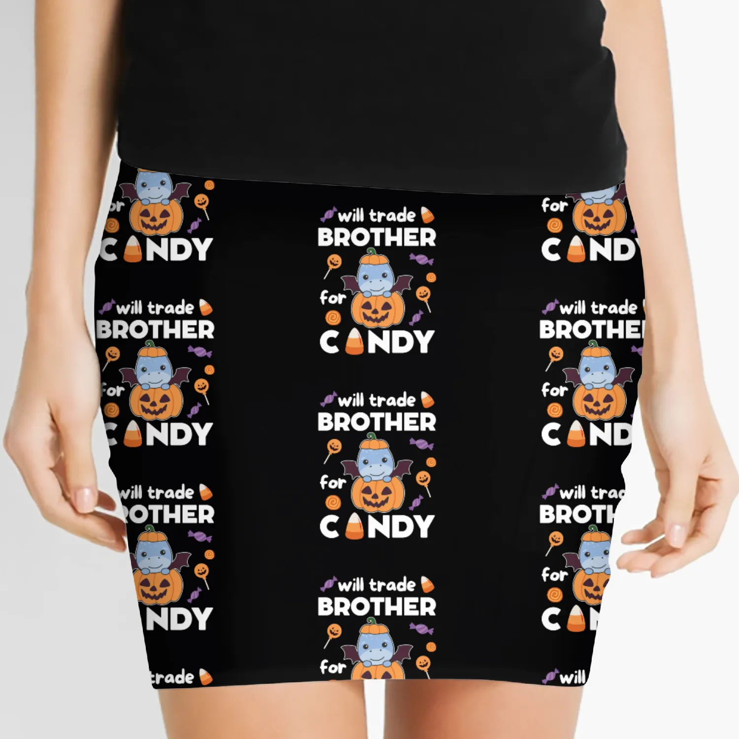 Dino Halloween Trade Brother For Candy Women's Mini Skirts