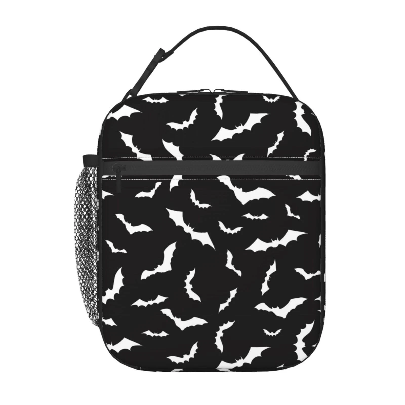 Halloween Cool Black Bat Goth Lunch Bag for Kids Boys Girls