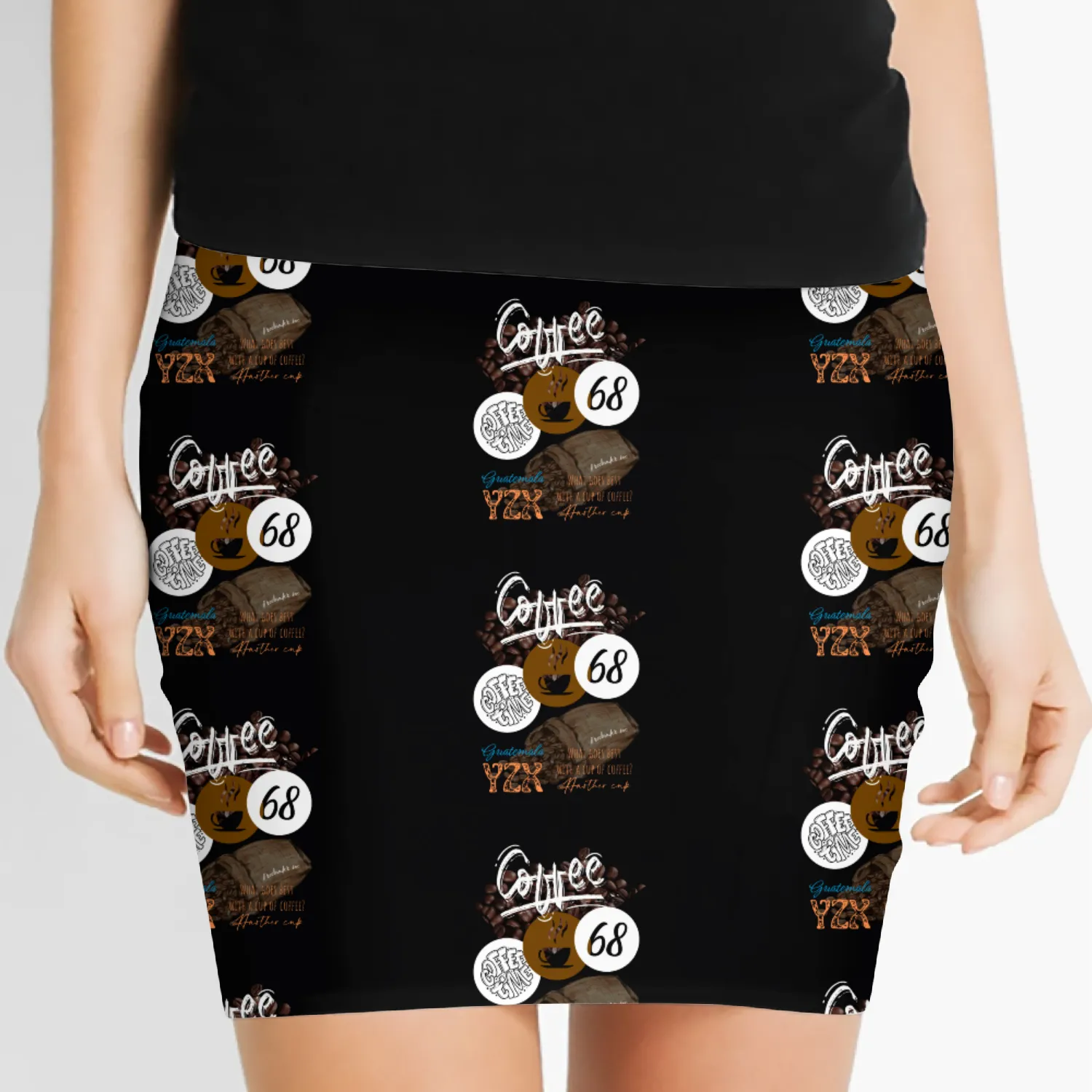 Vintage coffee time Women's Mini Skirts