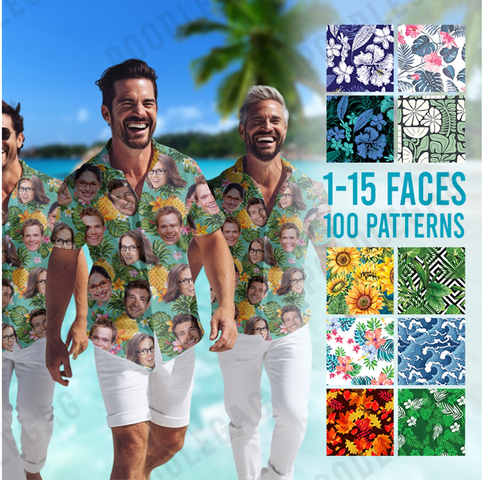 Personalized Hawaiian Shirt with Face, Custom Hawaiian Shirt with Face/Photo, Hawaiian Shirt For Men Women Kid, Hawaiian Shirt, Family Shirt