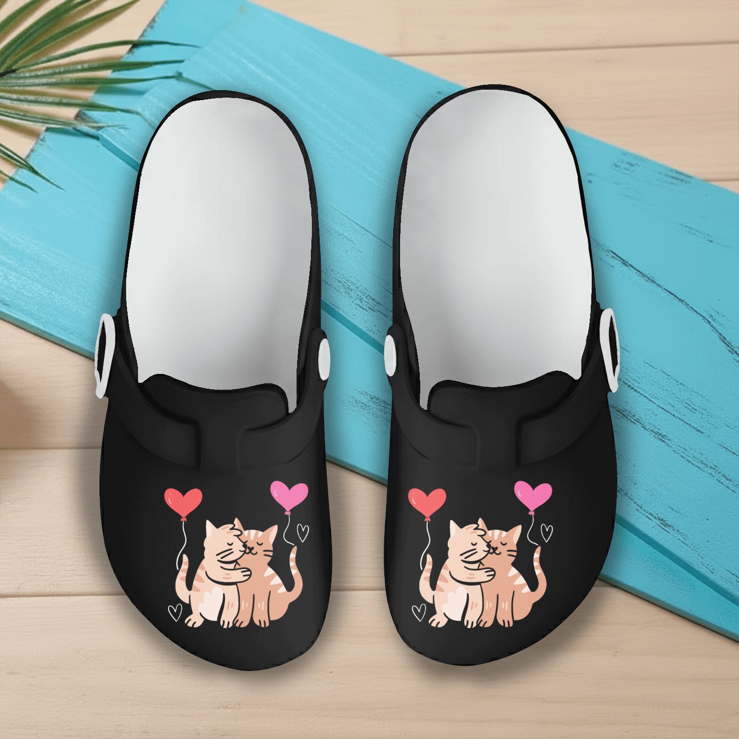 Cat Lover Valentines Day Hearts Day Cupid Love Slip On Clogs