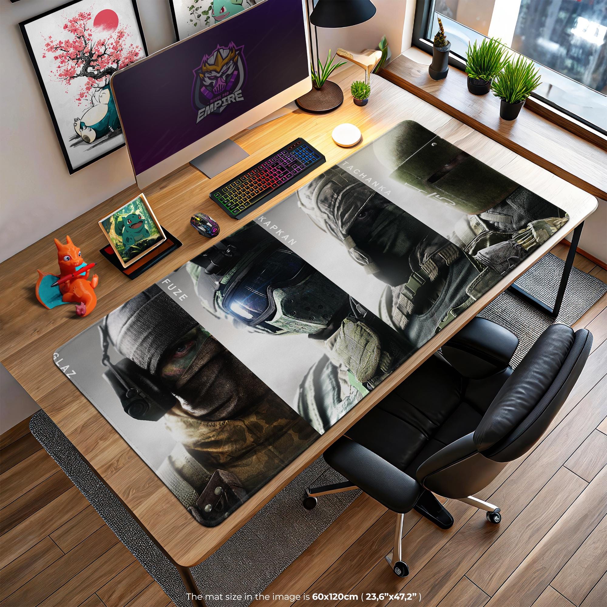 Rainbow Six Operators Mouse Pad, Tactical Gaming Desk Mat, FPS Fan Gift, Siege Art Desk Pad, Large Desk Setup