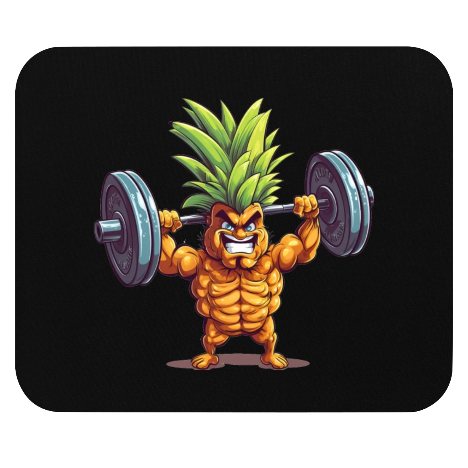 Pineapple with dumbbell Mouse Pads