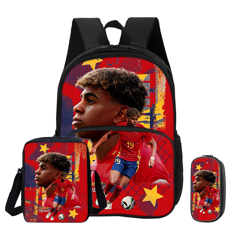 Lamin Yamal Backpack Set For Kids, Student Bag, Football Lover Gift, Back to School Gift, Kids Birthday Gift Idea