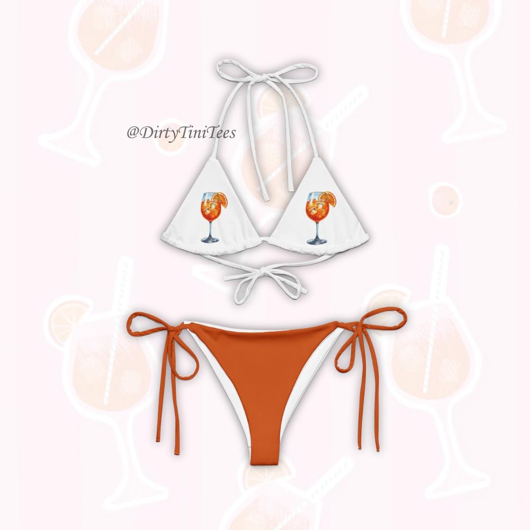 Aperol Spritz Orange String Bikini for Summer Vacation and Bachelorette Parties