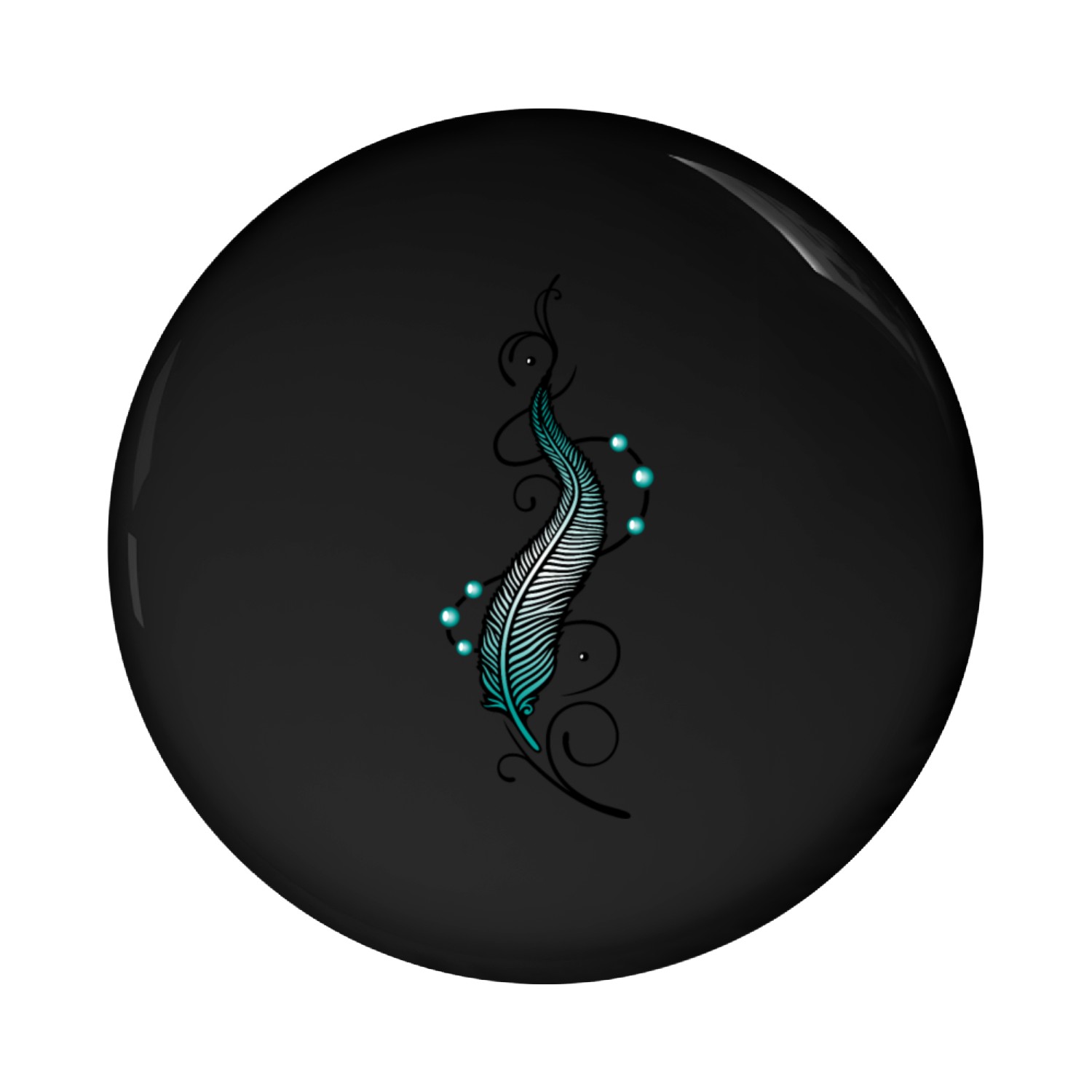 Feather with Pearls Ornament Pin Buttons