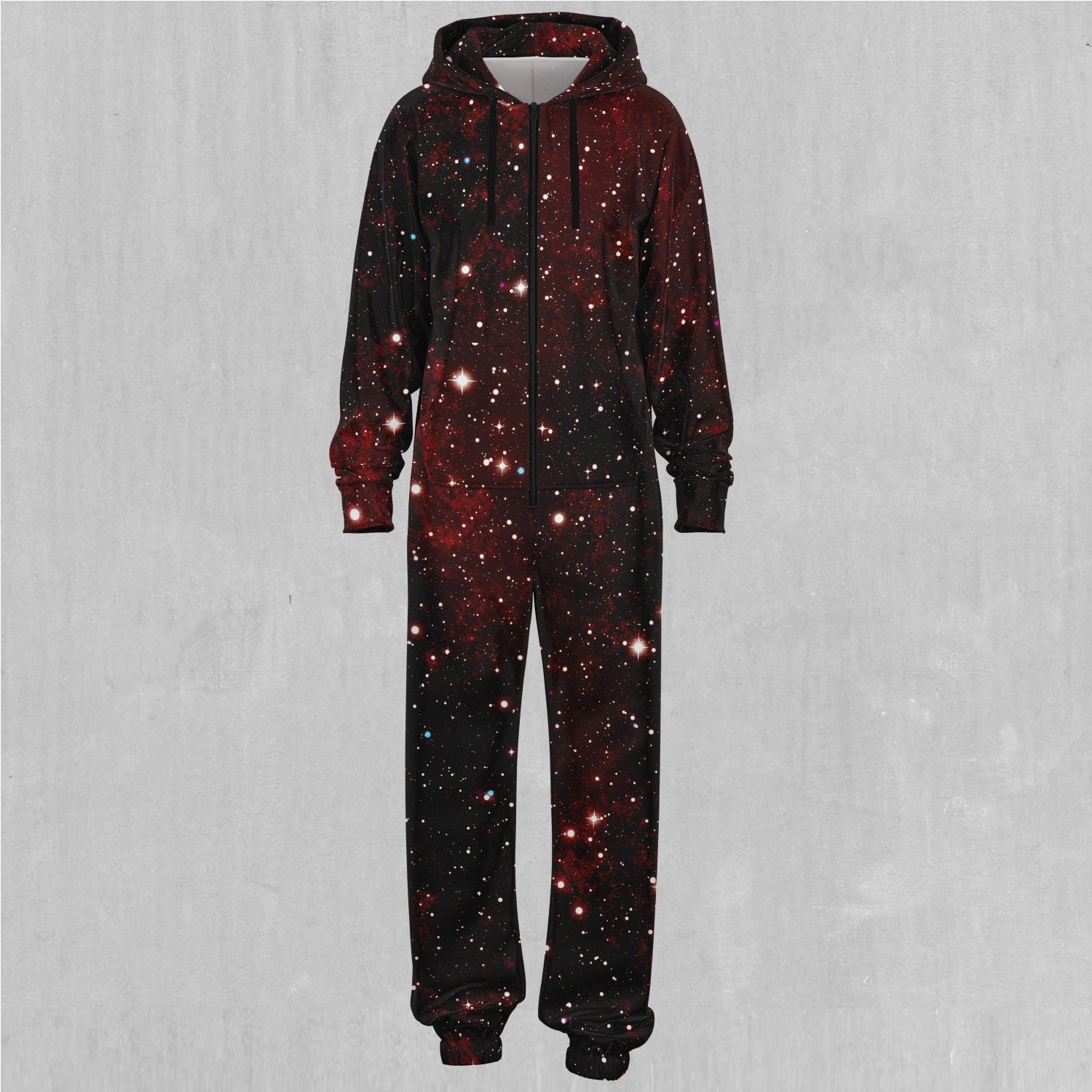 Crimson Space Outer Space Galaxy Adult Zip Up Jumpsuit Pajamas