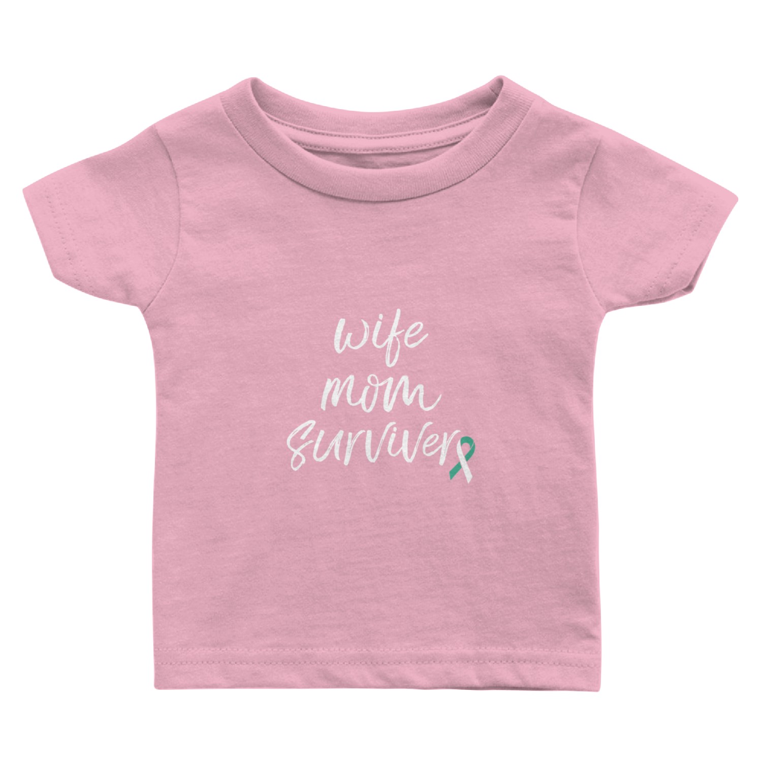 Cervical Cancer Awareness Products Ribbon Survivor Baby T Shirts