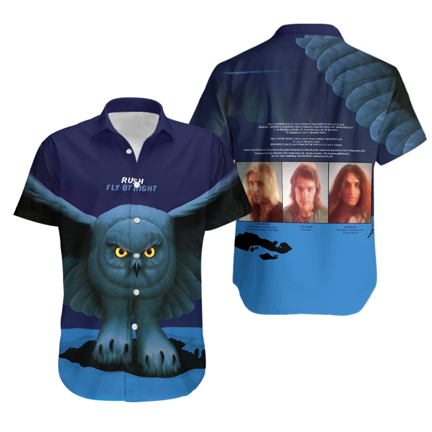 Rush Fly By Night Hawaiian Shirt for Music Lovers, Unisex