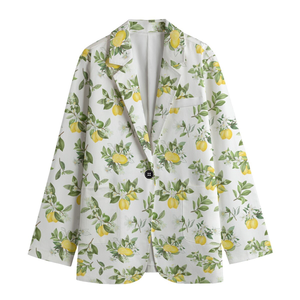 Lemon Blazer Lemon Print Women's Leisure Blazer Floral Lemon Suit Jacket Women's Lemon Jacket