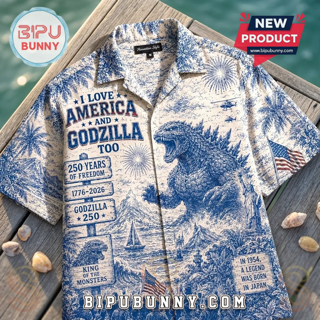 god zilla I Love America Independence Day Hawaiian Shirt 2026 – Var