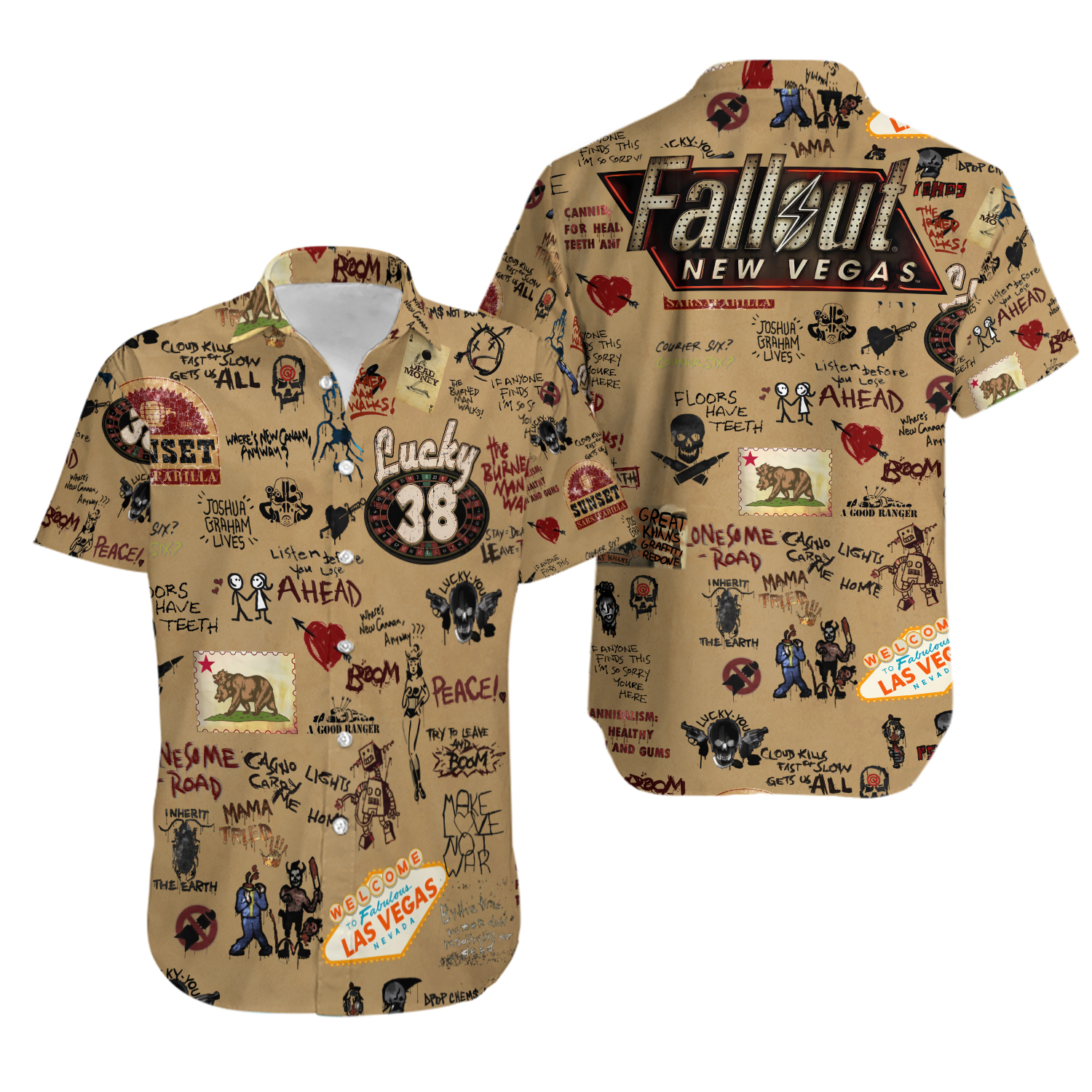 Falllout New Vegas Floors Have Teeth Hawaiian Shirt