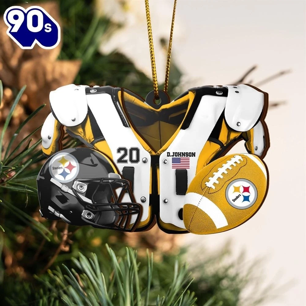 Personalized Pittsburgh Football Team Steeler Christmas Ornament Gift Decor