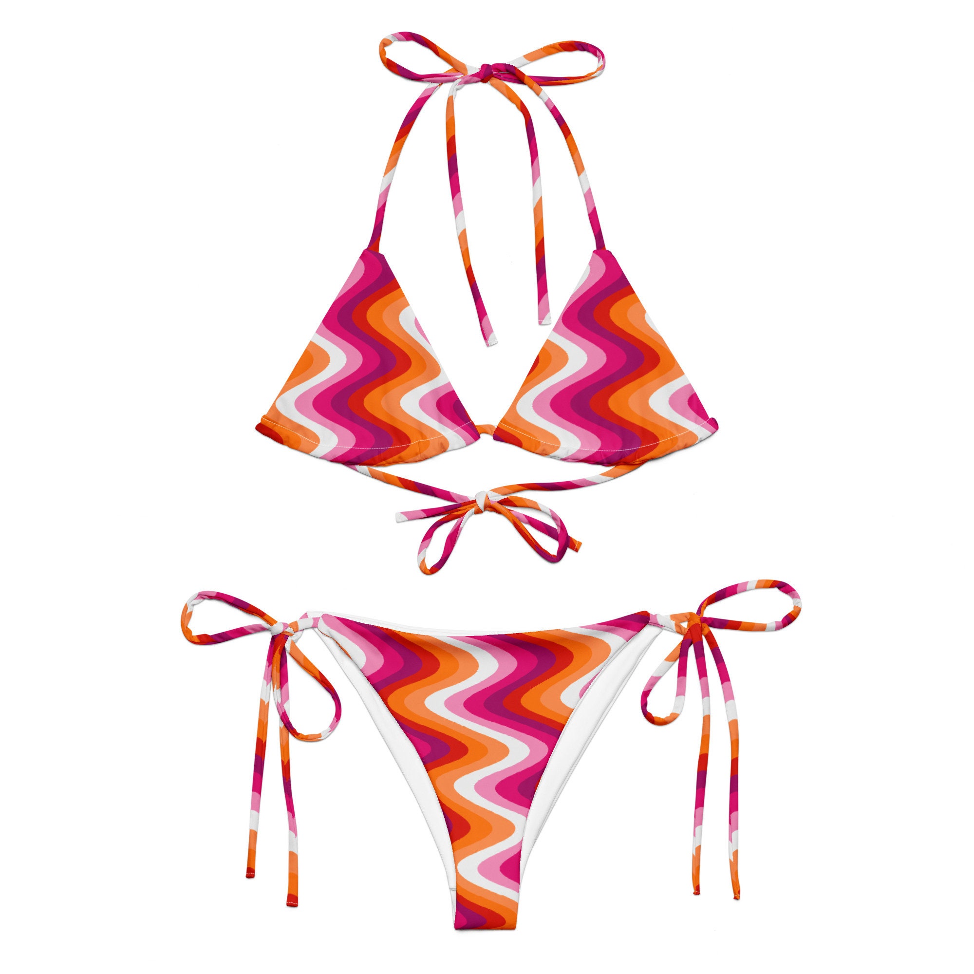Lesbian Pride Flag Recycled String Bikini Women's Swimsuit