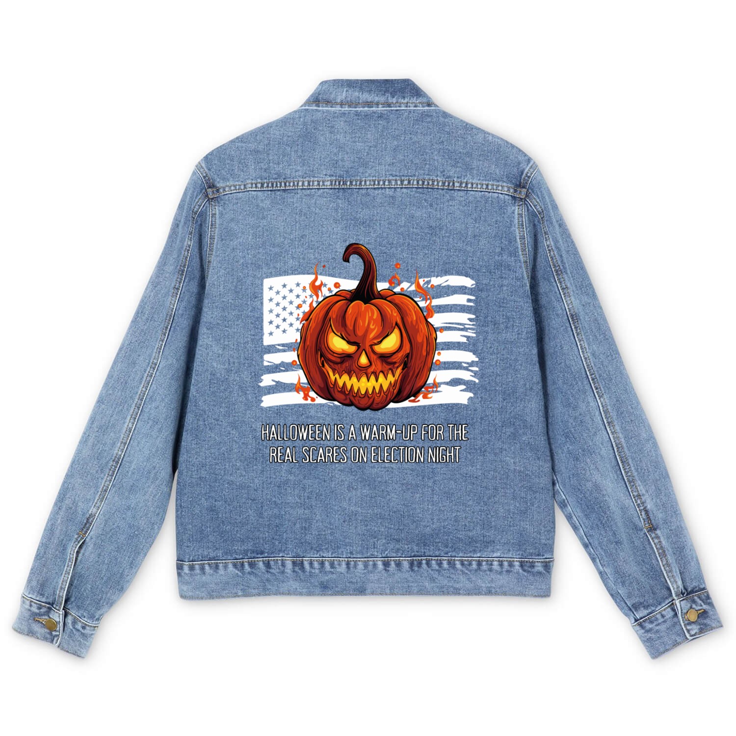 Election Night Scares Halloween Political Humor Men's Denim Jackets