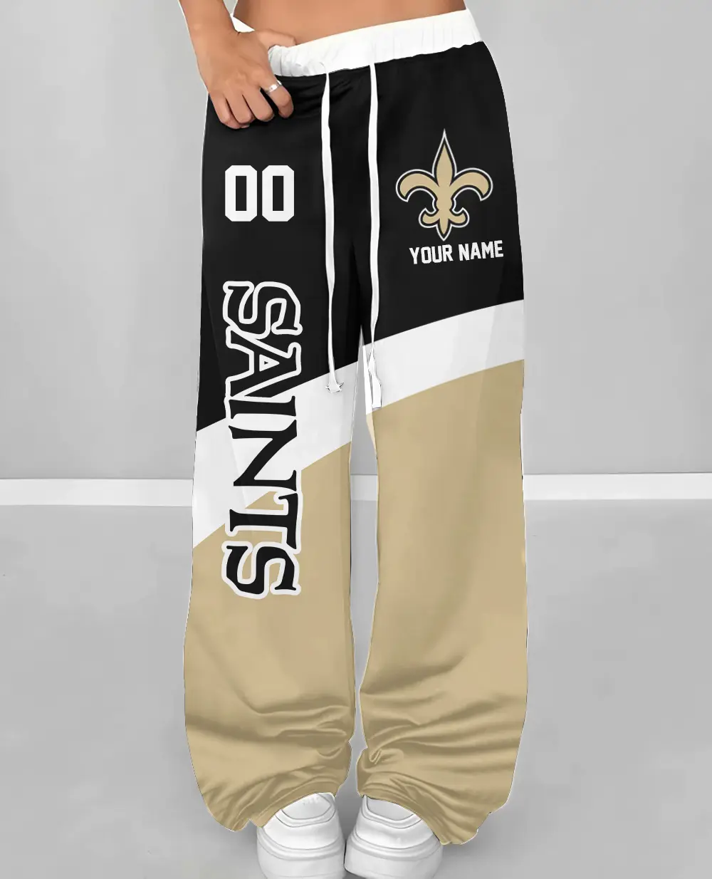 New Orleans Saints Personalized Wide Leg Lounge Pants