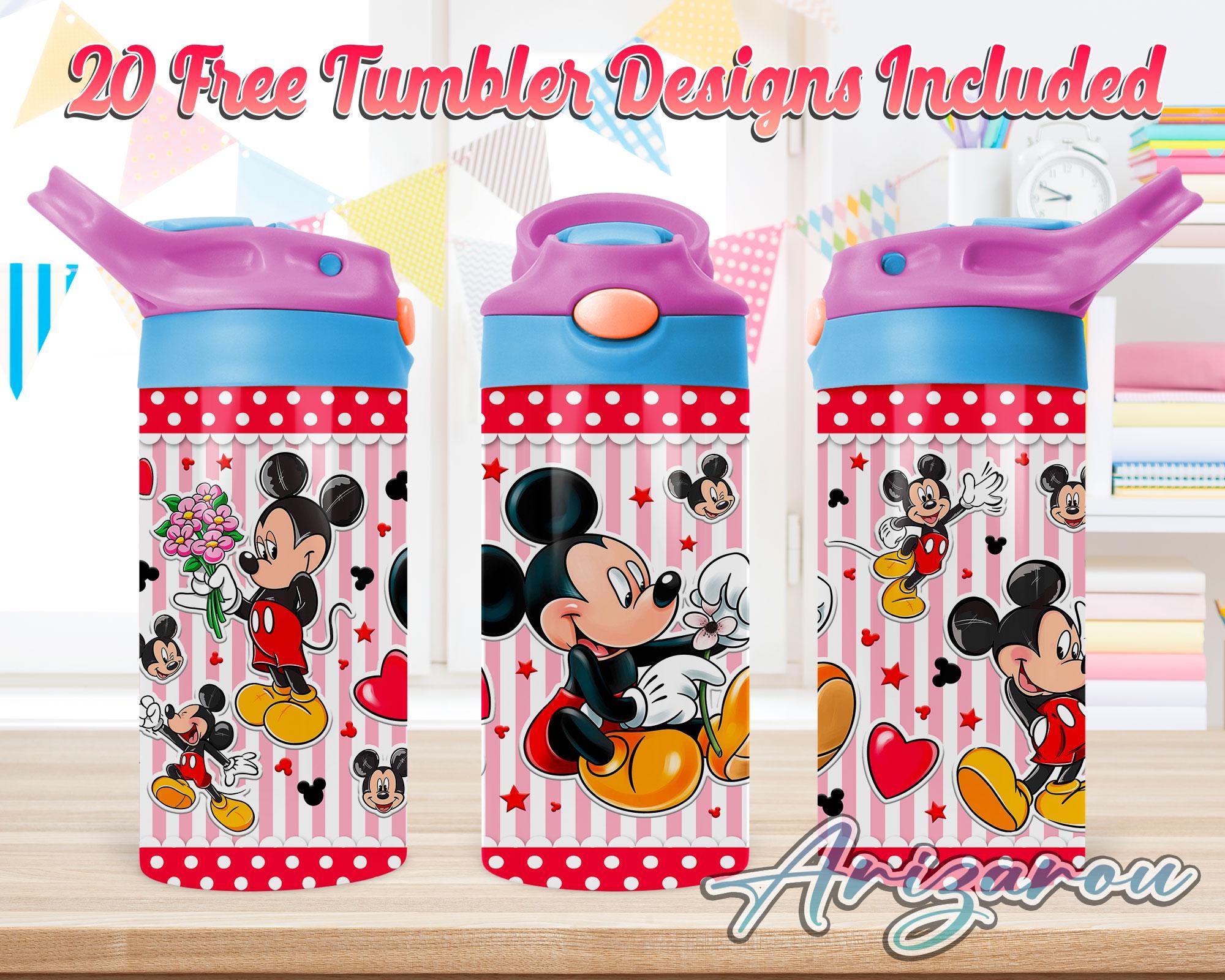 Mouse Cartoon 12oz Kids Flip Top Sippy Cup, Cartoon 12oz Sippy cup Tumbler