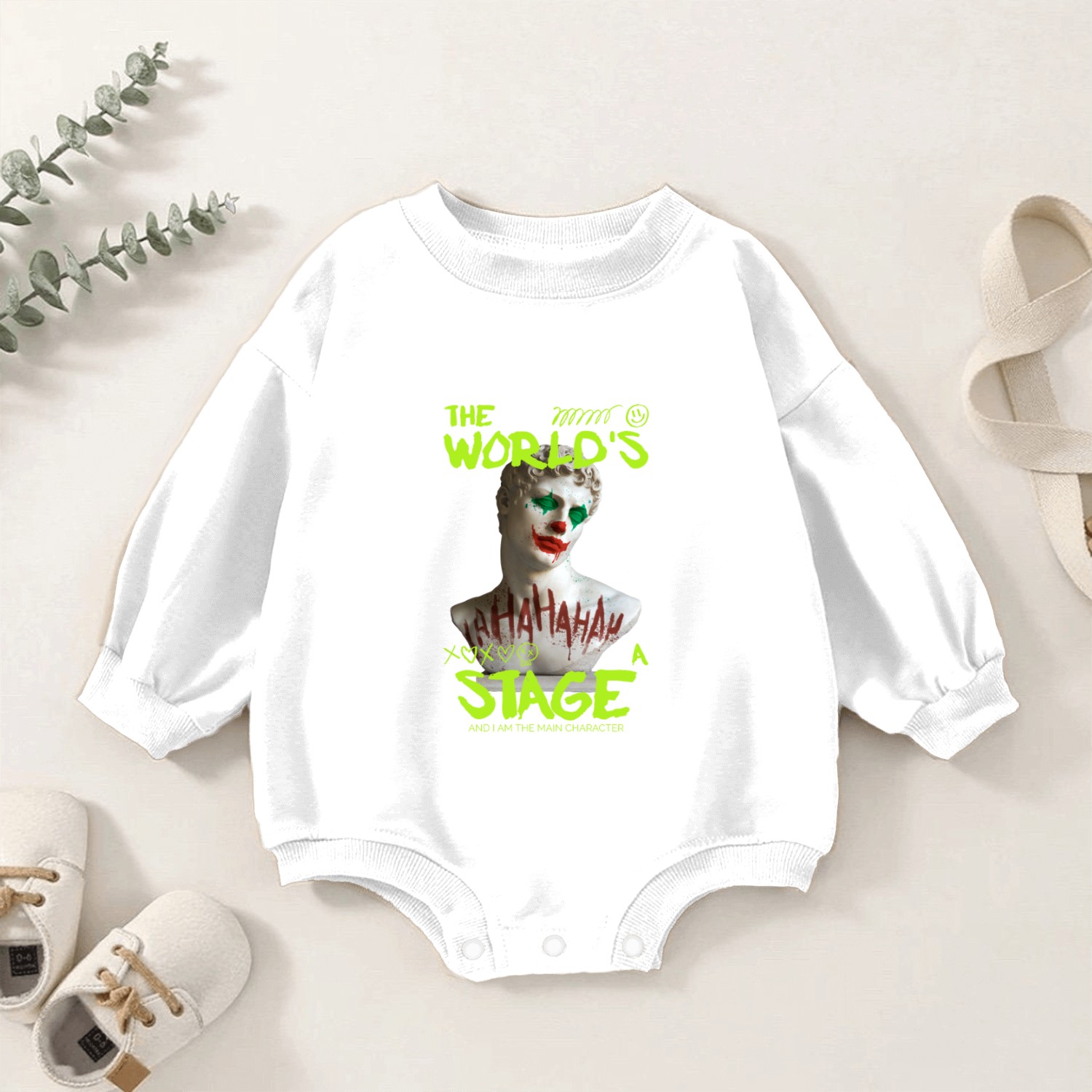 World's Stage | Witty | Smile Guaranteed Baby Romper Sweatshirts