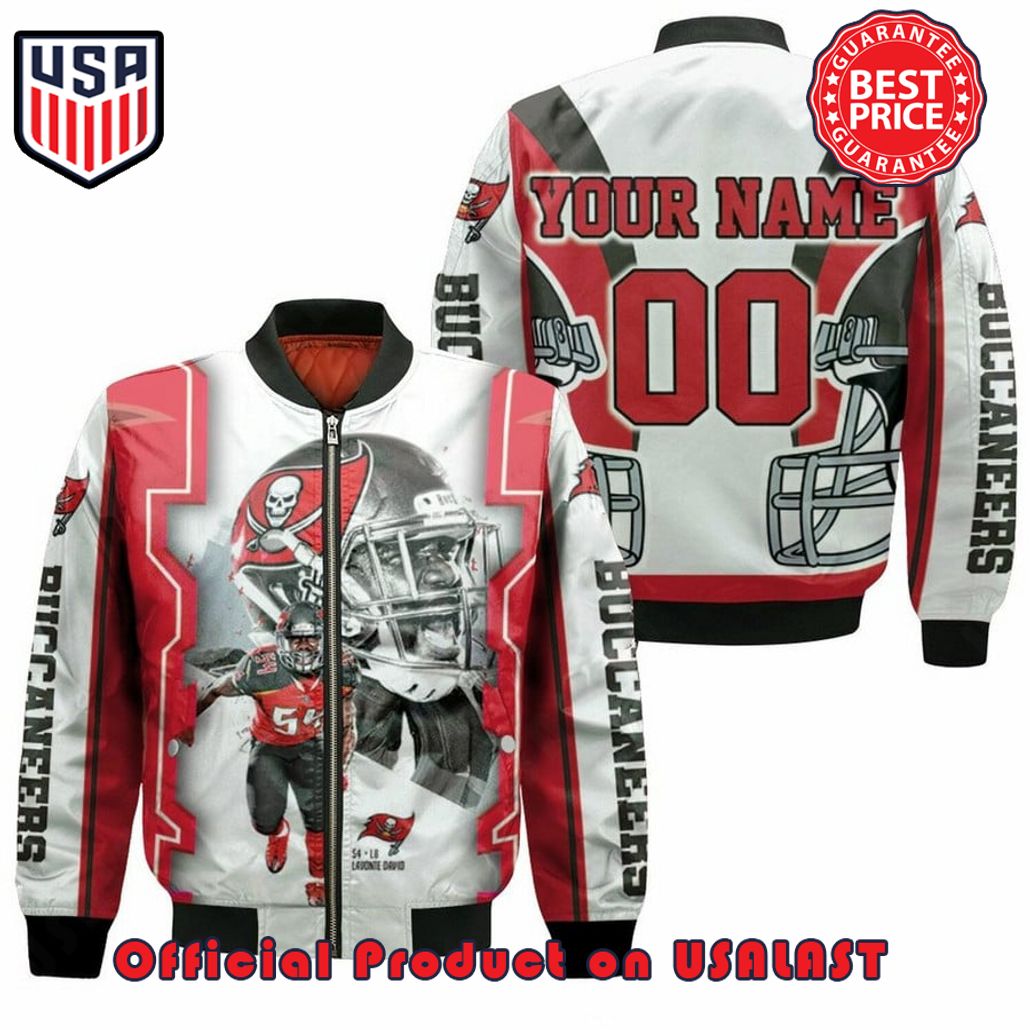 LAVONTE DAVID 54 TAMPA BAY BUCCANEERS CUSTOMIZED PATTERN BOMBER JACKET