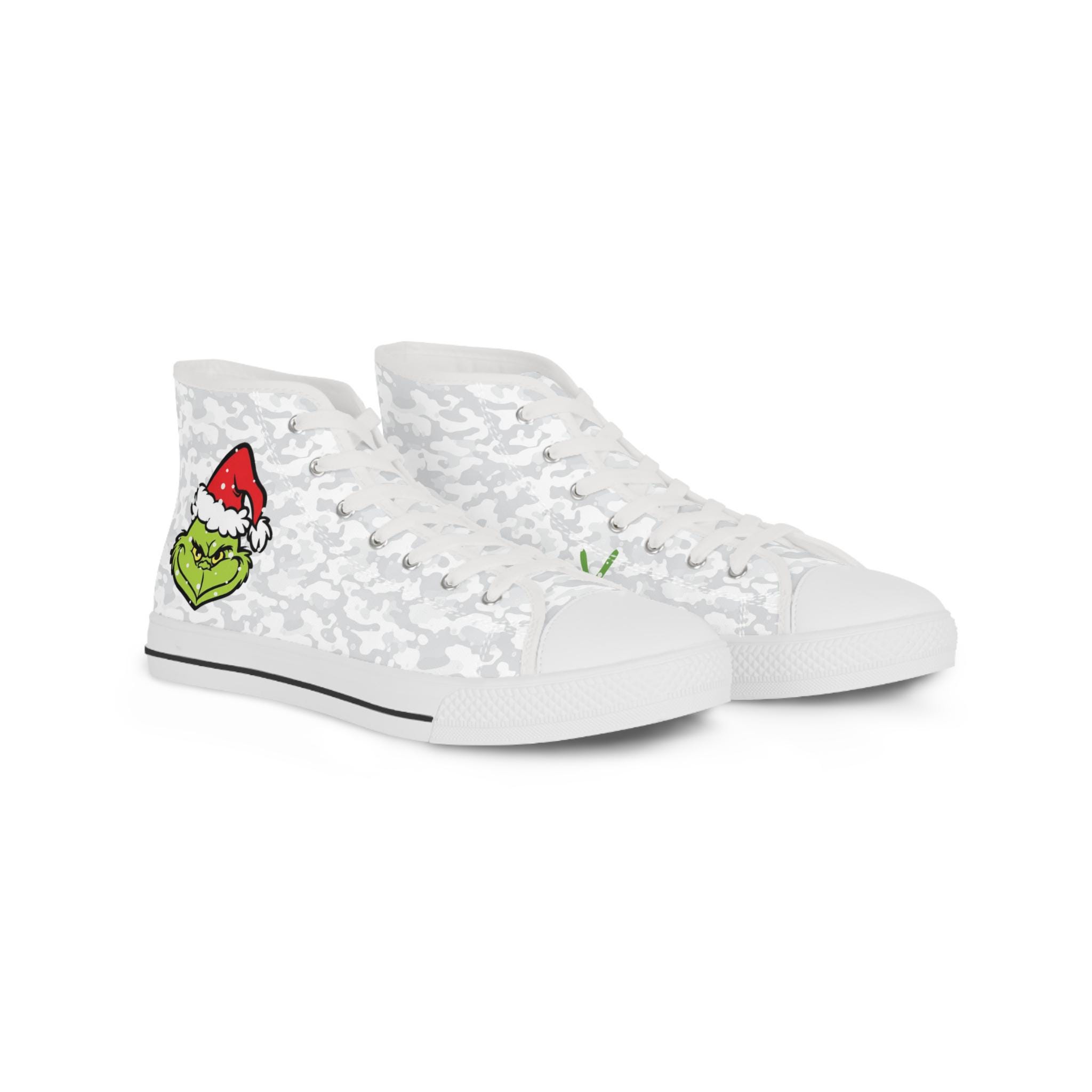 Men's White Camouflage High Top Sneakers