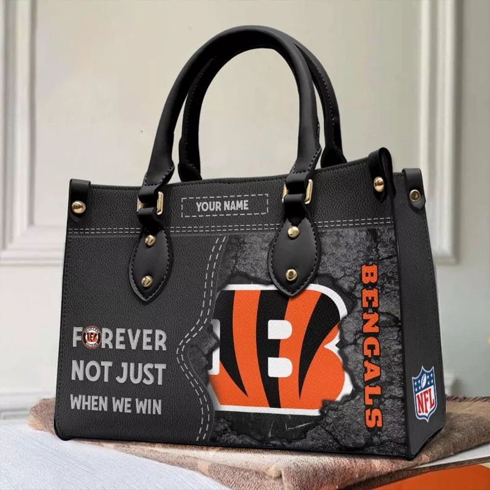 Personalized Cincinnati Football Team Bengalss Leather Handbag Gift