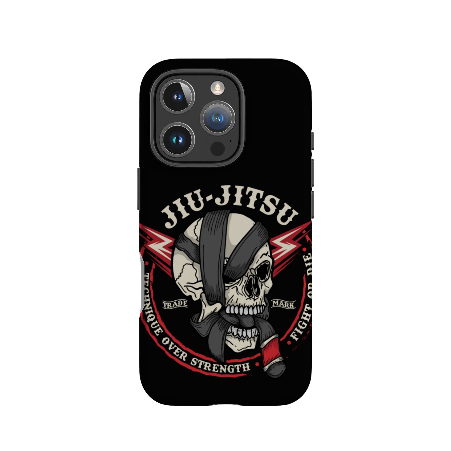 BJJ Skull - Fight or Die, Technique Over Strength IPhone Cases