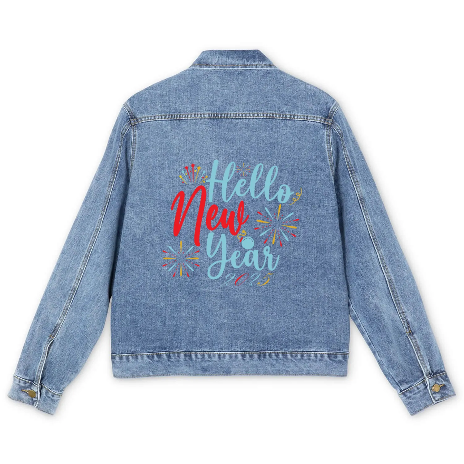 Hello New Year 2025 Men's Denim Jackets