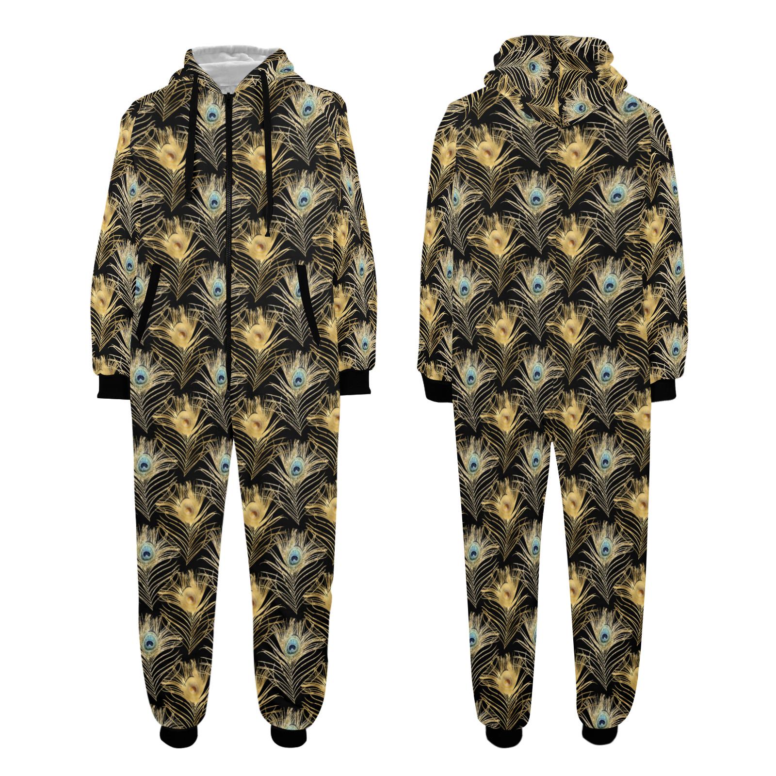 Peacock Pajama Suit Adult Unisex Home Jumpsuit