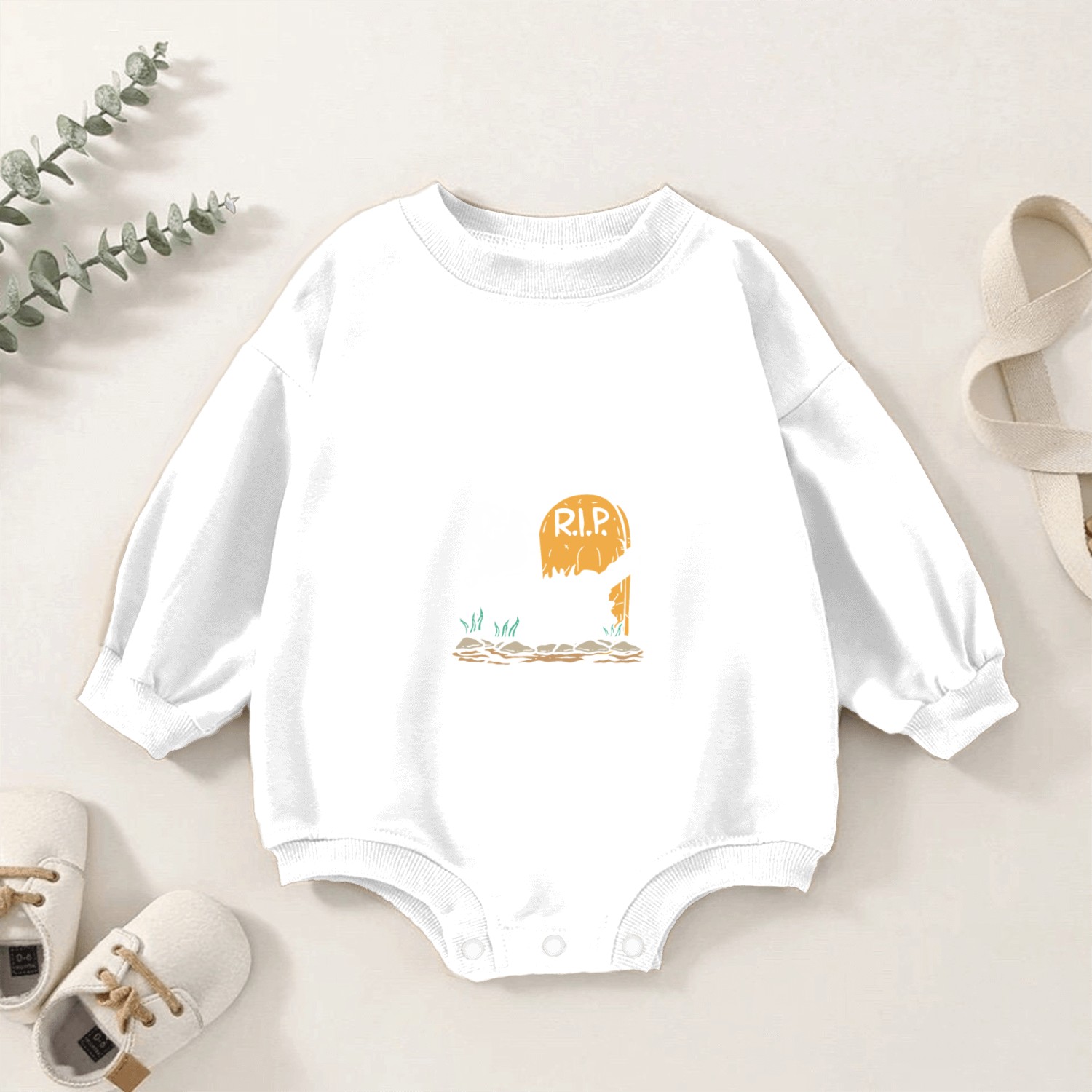 Pretend i'm scary ghost | scary halloween fun Baby Romper Sweatshirts