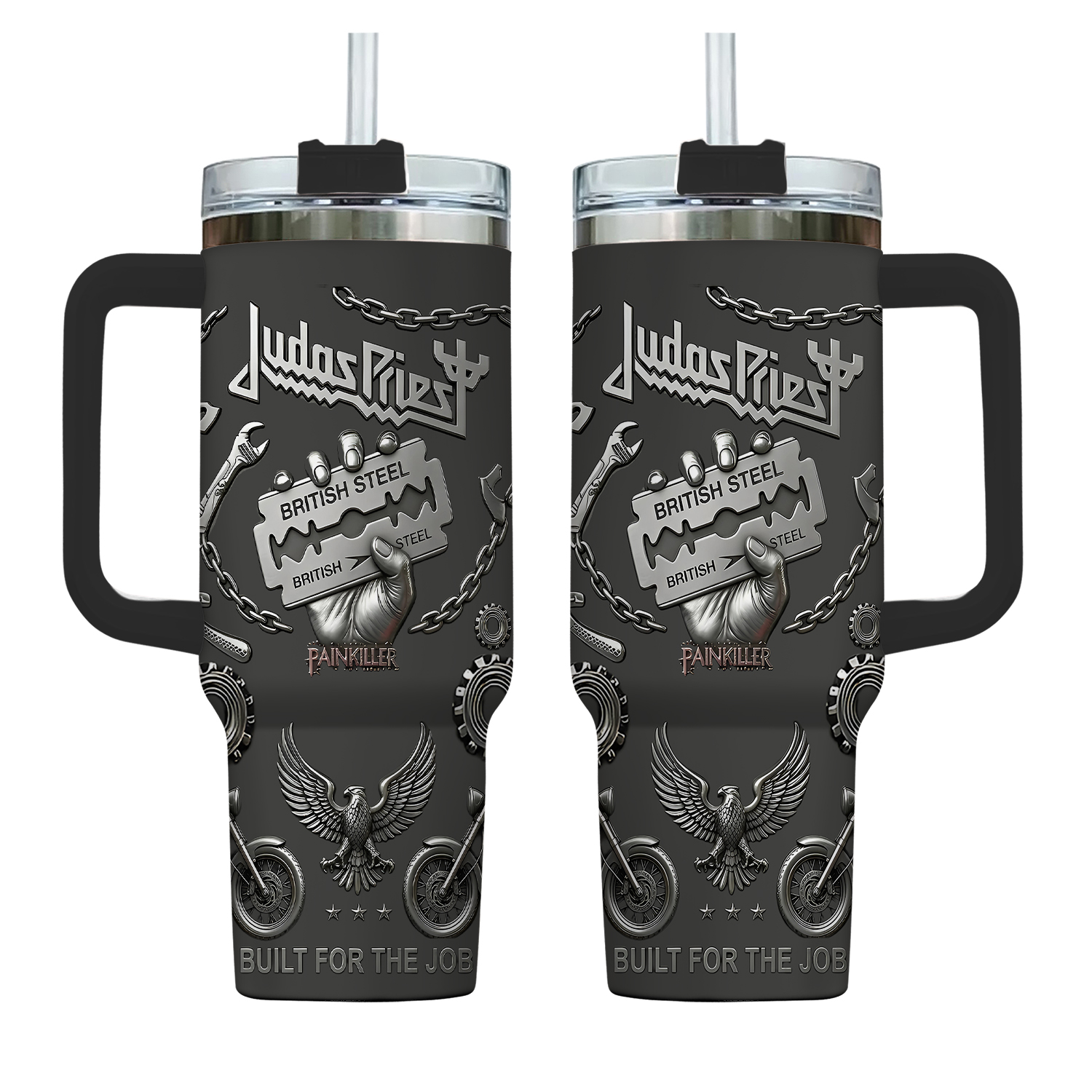 Heavy Metal Razor Insulated Cup 40oz Travel Mug Rock Legend Icon Fan Gift