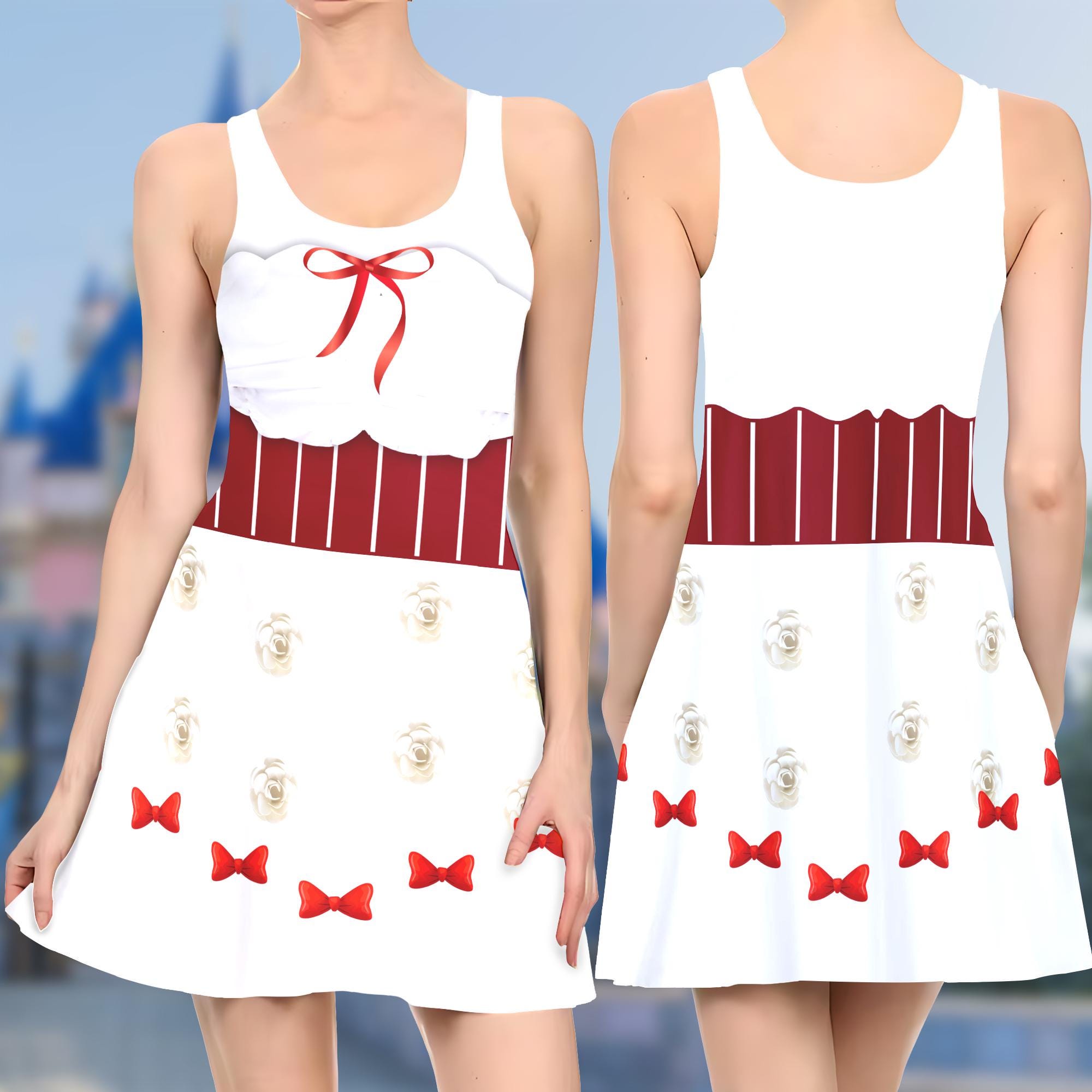 Jolly Holiday 3D Cosplay Costume Skater Dress, Sing Alone Song And Dress, Jolly Holiday Mom Daughter Dress, Jolly Holiday Song Dress Gift