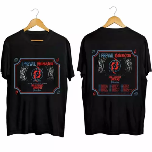 Halestorm and I Prevail 2024 Tour Double Sided Shirt, Casual Cotton Short Sleeved Shirt, Music Merch Shirt, Shirt for Fans, Music Gift Ideas