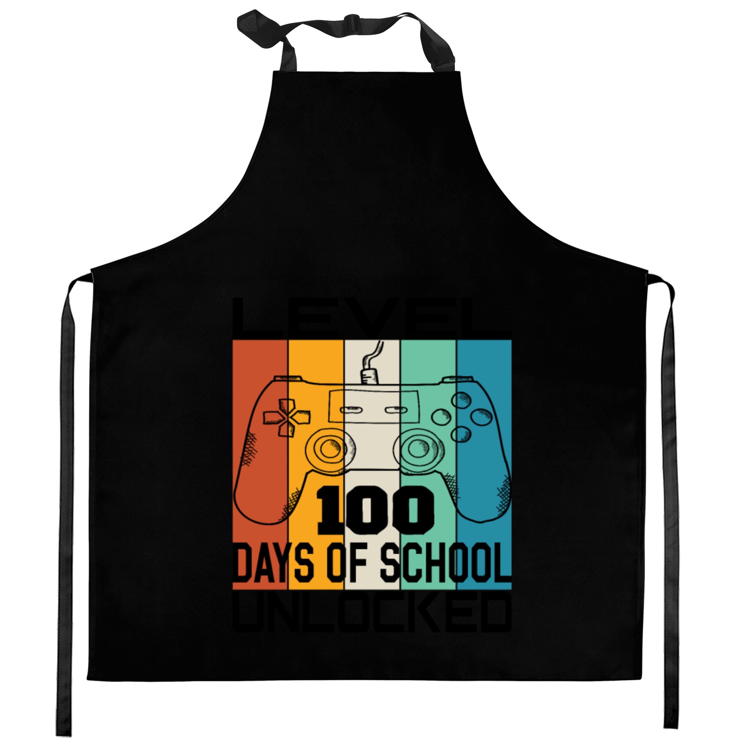 Level 100 completed 100 days of school unlocked Kitchen Aprons