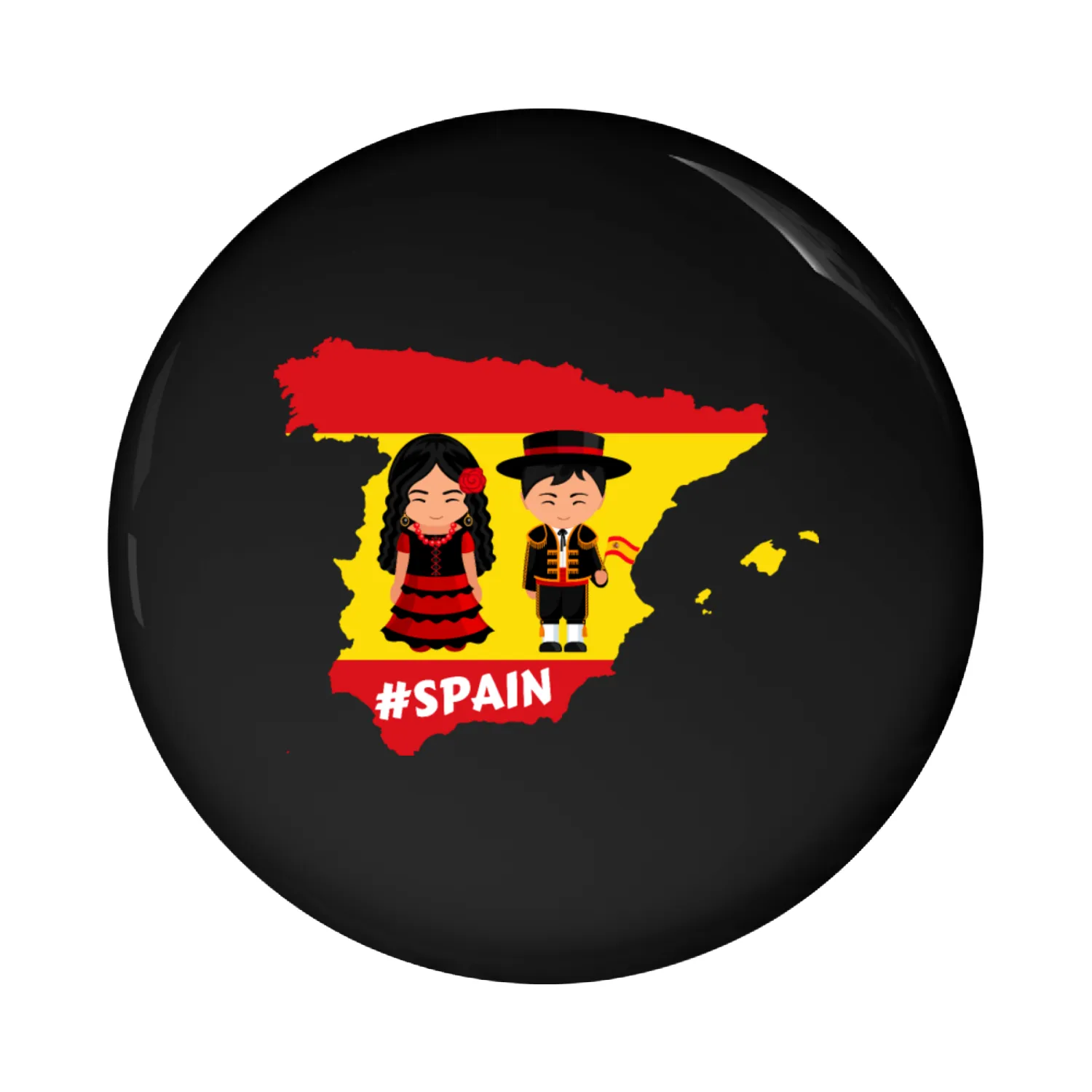 Spain Flag Map Pin Buttons