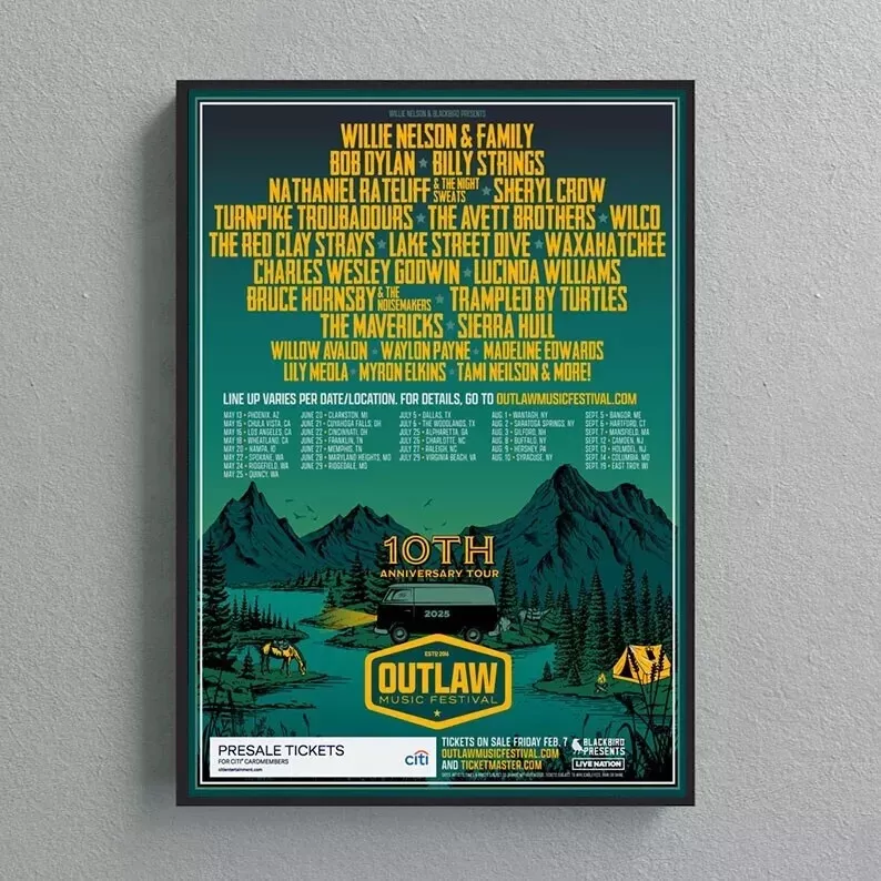 2025 Outlaw Music Festival Tour Poster