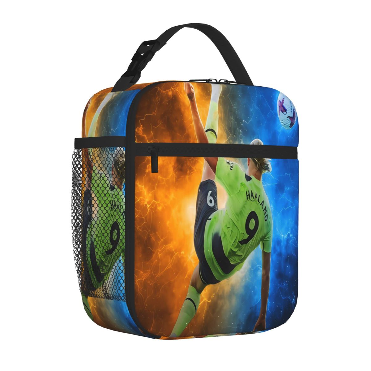 Erling Haaland Bicycle Kick Goal Insulated Kids Lunch Bag for Travel and Meal Prep