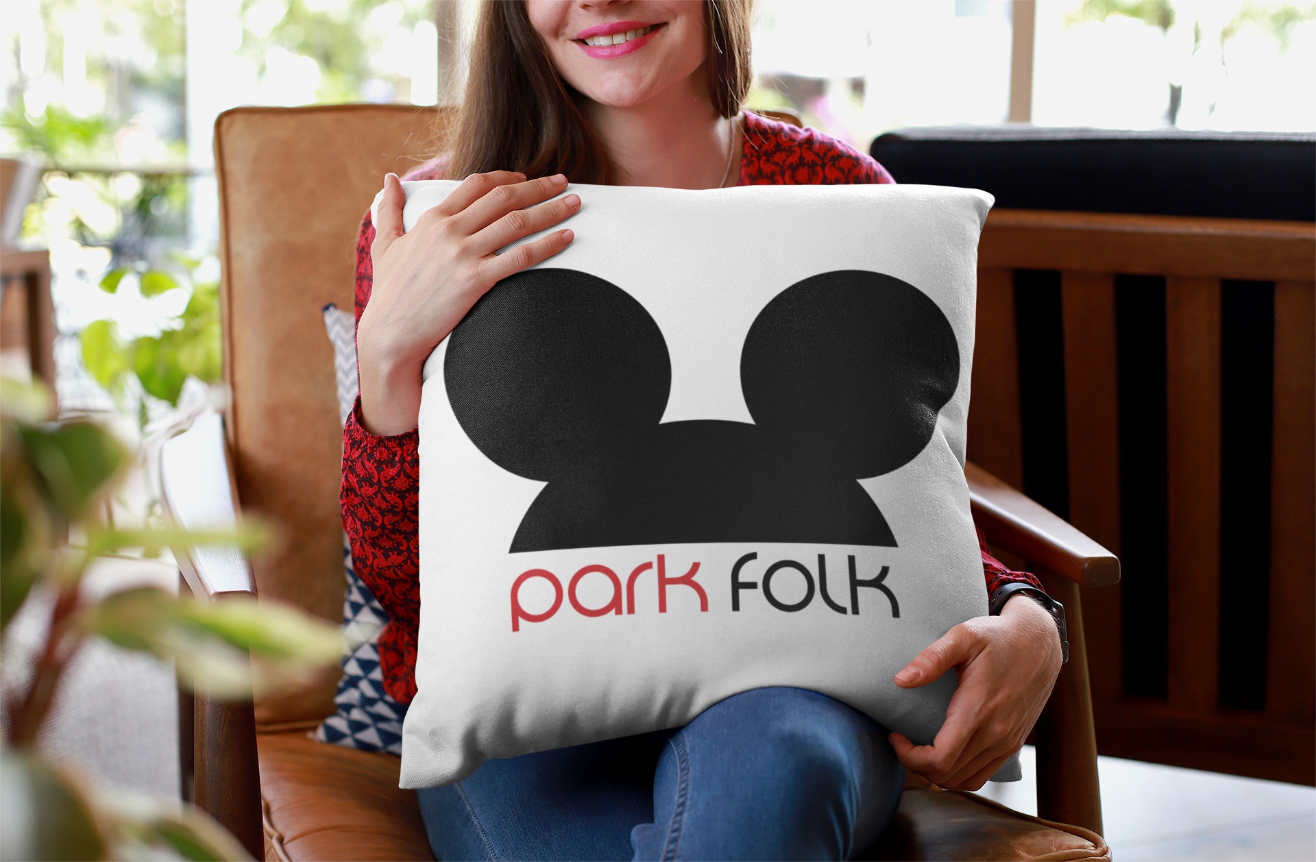 PILLOW Park Folk 4 Sizes/ Theme Park/ Mouse Ears/ Magic Kingdom/ Decor/ Throw Pillow