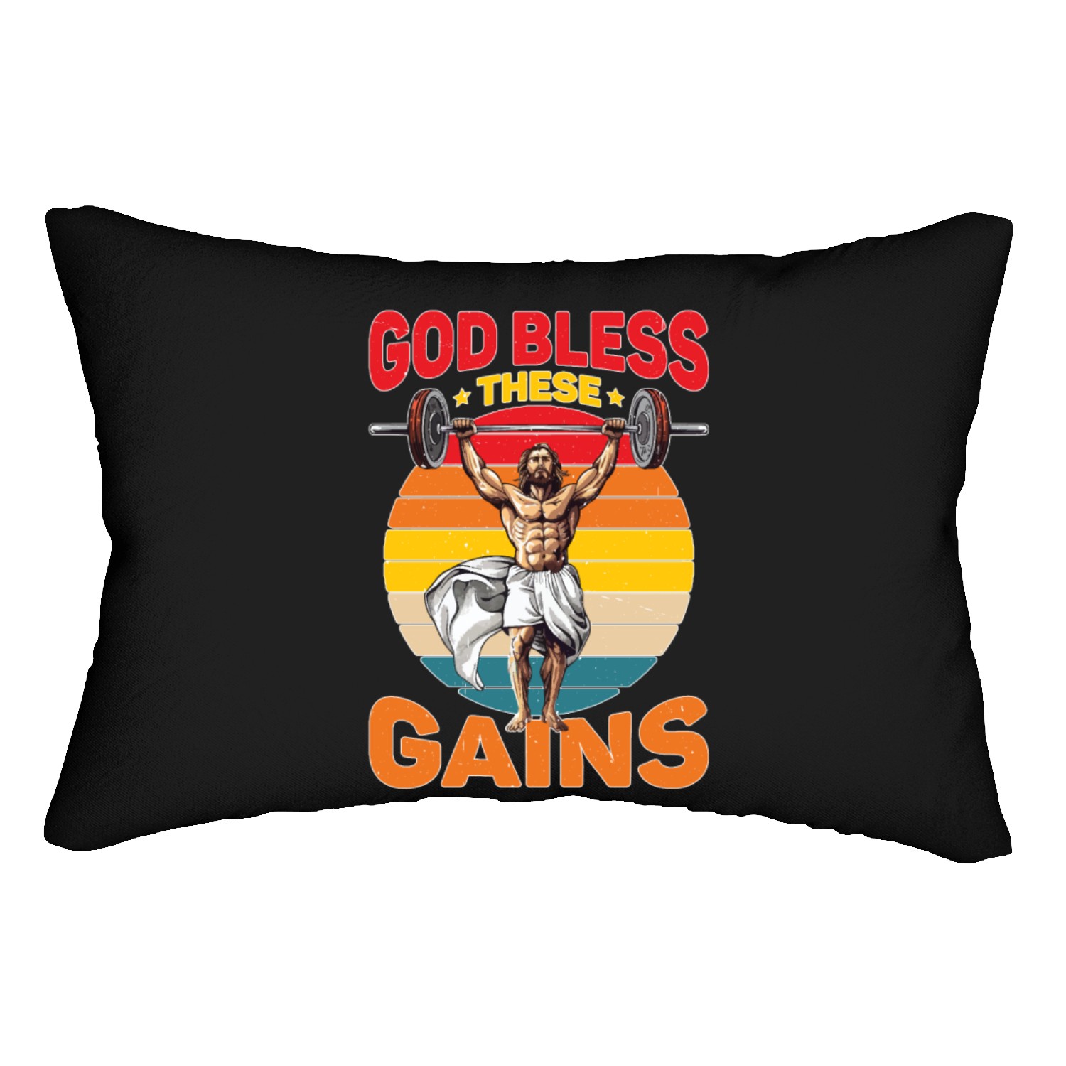 God Bless These Gains 2 Lumbar Pillows