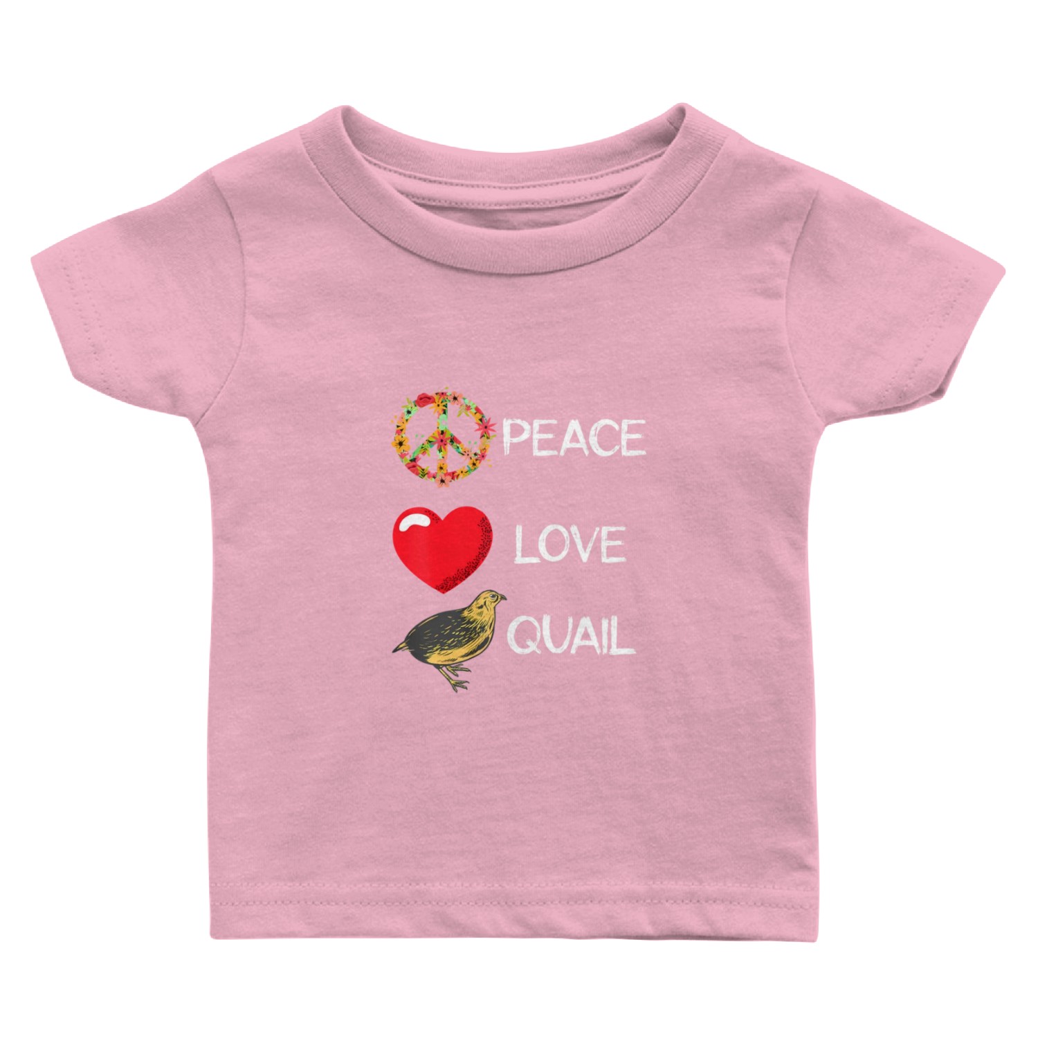 Quail Birds Lover Love Peace Quail Japanese Quail Baby T Shirts
