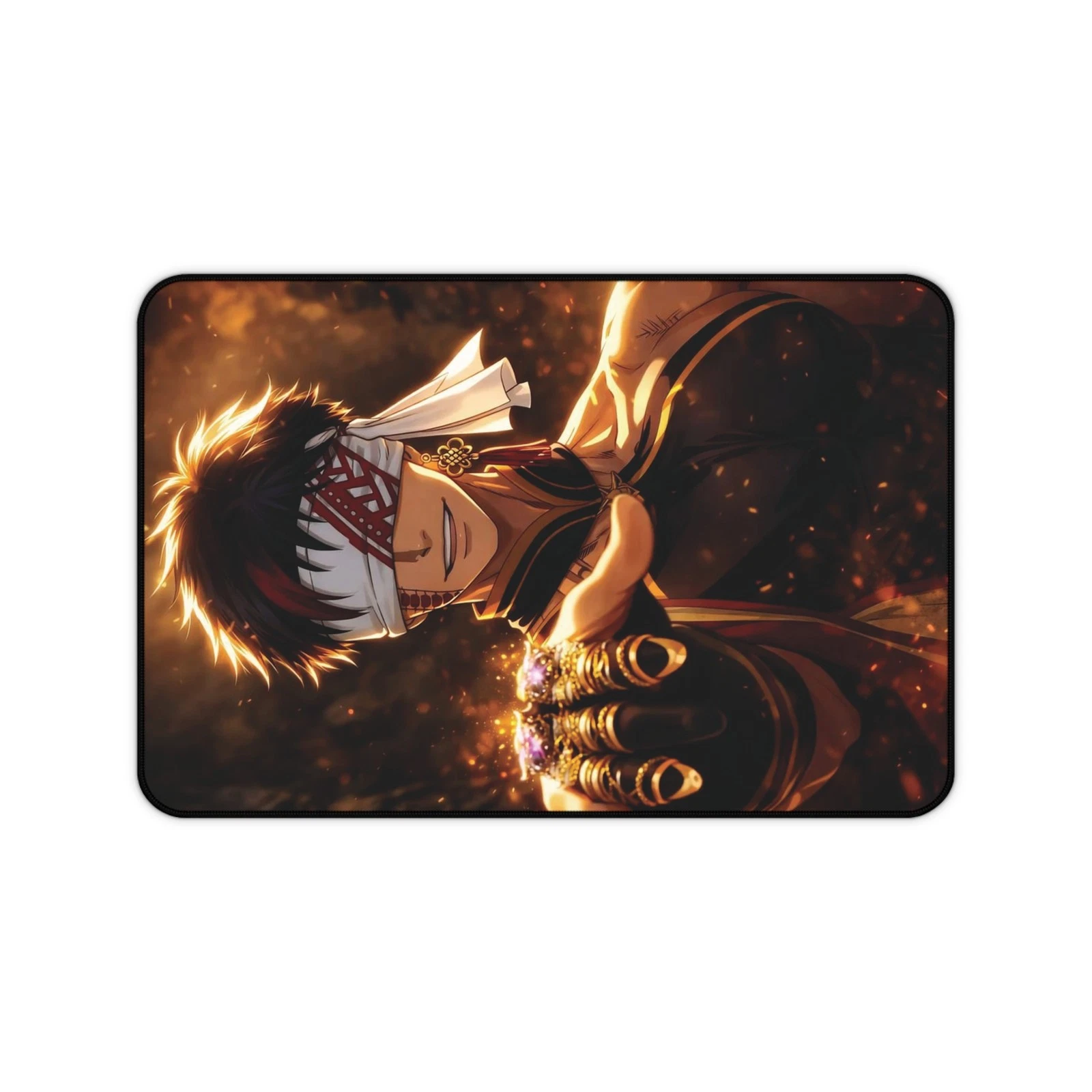 Flame Anime Warrior Desk Mat | Gaming Mousepad, Desk Mat