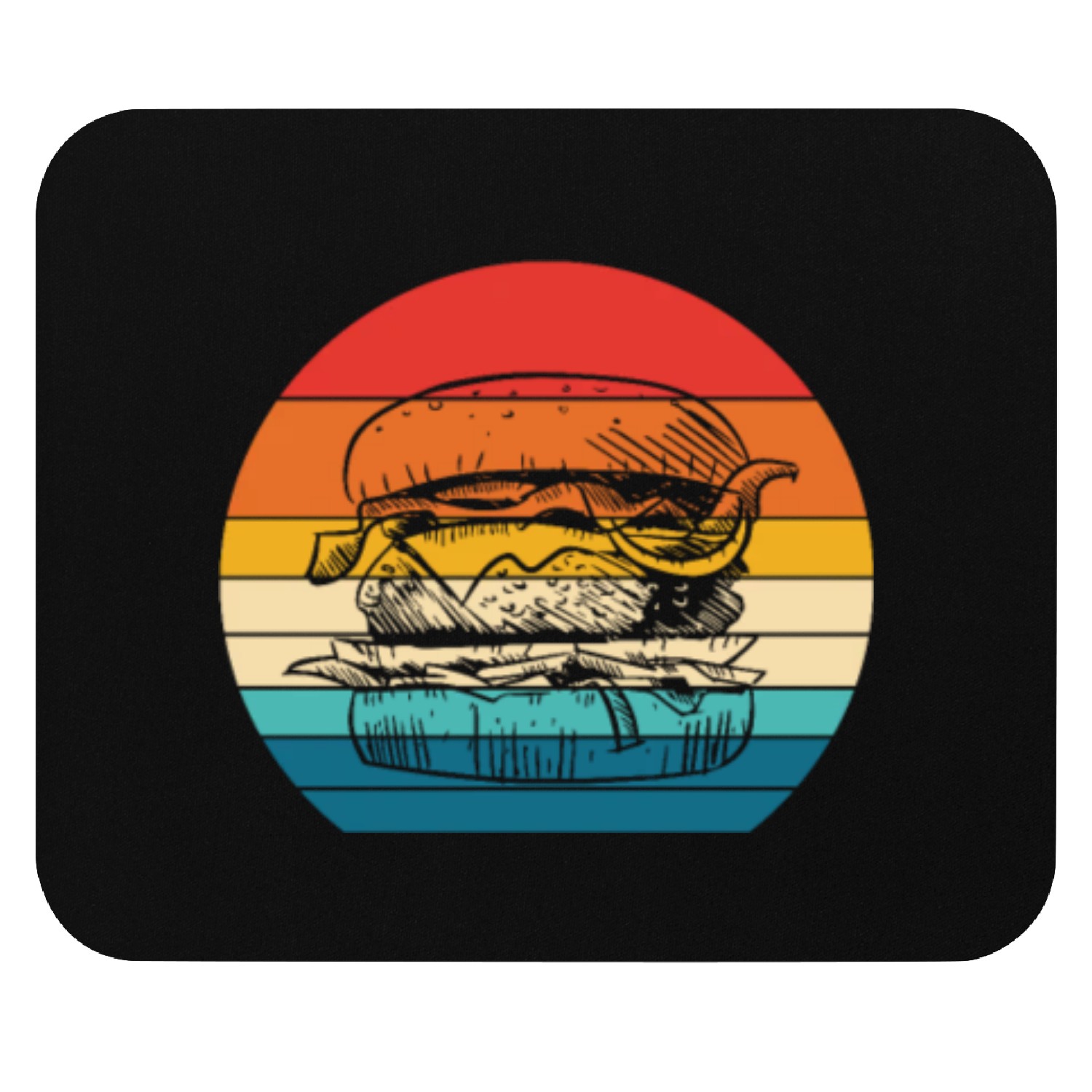 Burger Retro Vintage Mouse Pads