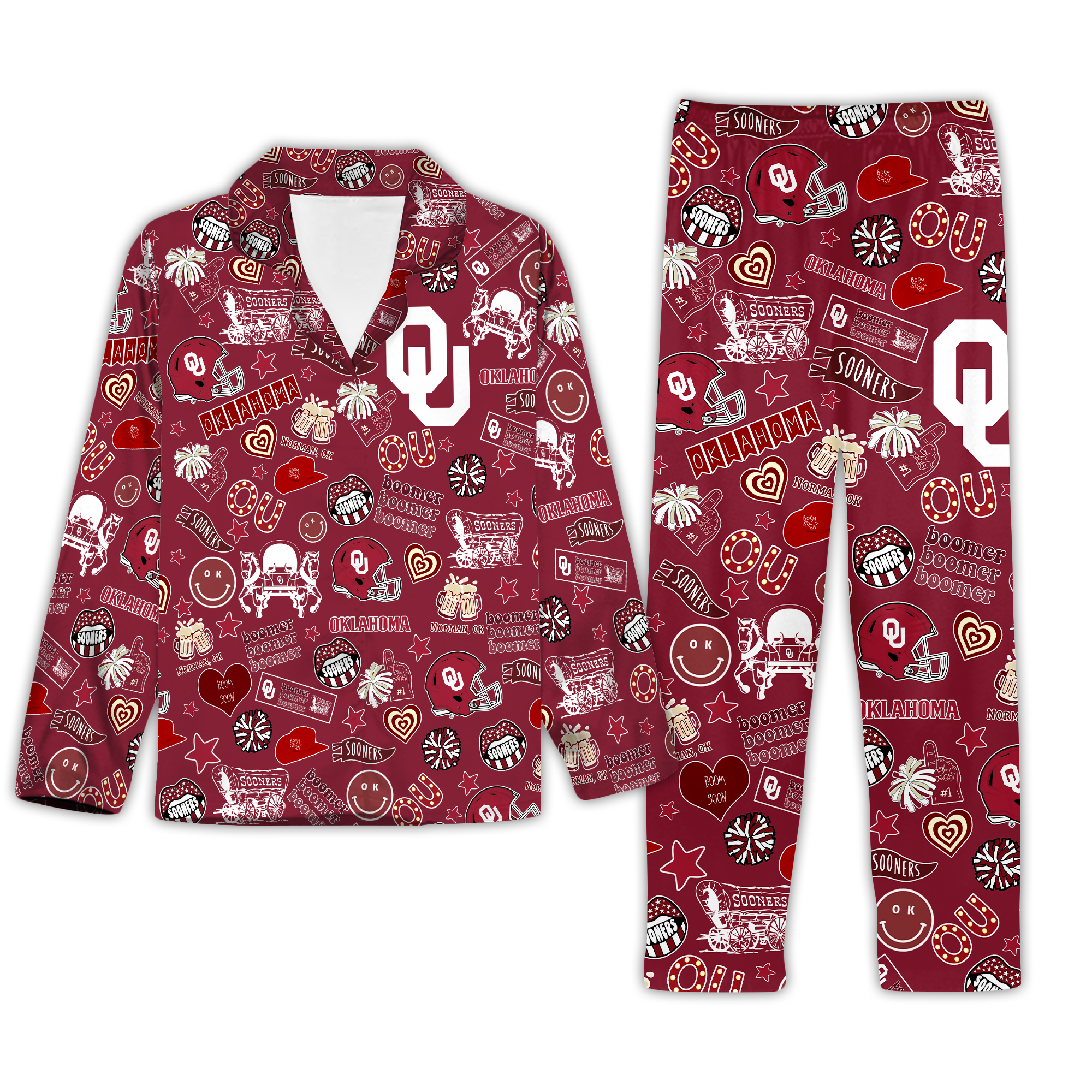 Sooners Premium Red Pajama Set