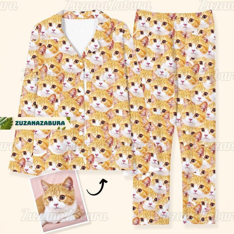 Personalized Pet Face Pajamas, Pet Pajamas Pant, Pajamas With Dog Picture, Custom Pet Photo Pajamas, Pet Pajama Set, Pet Face Pajama Se
